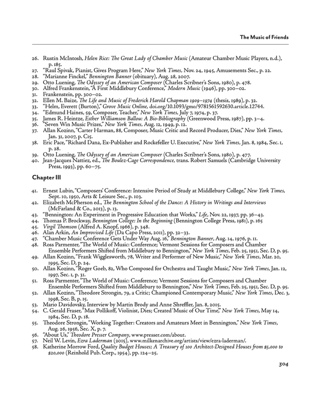 Endnotes page from note 26 through 58, with ‘Chapter III’ break before note 41.